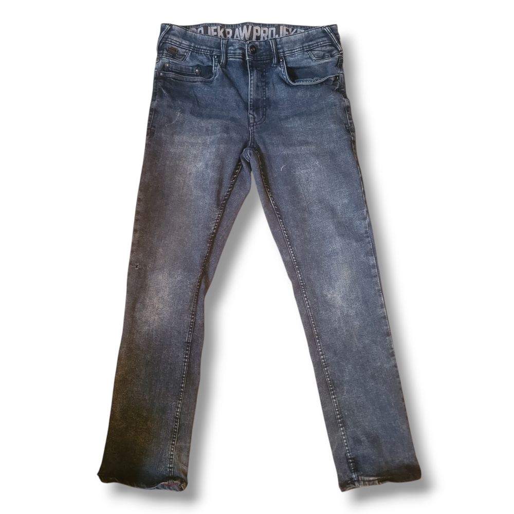 PROJEK RAW - Mens Semi Distressed Medium Rise‎ Slim Fit Size 32 Dark Jeans